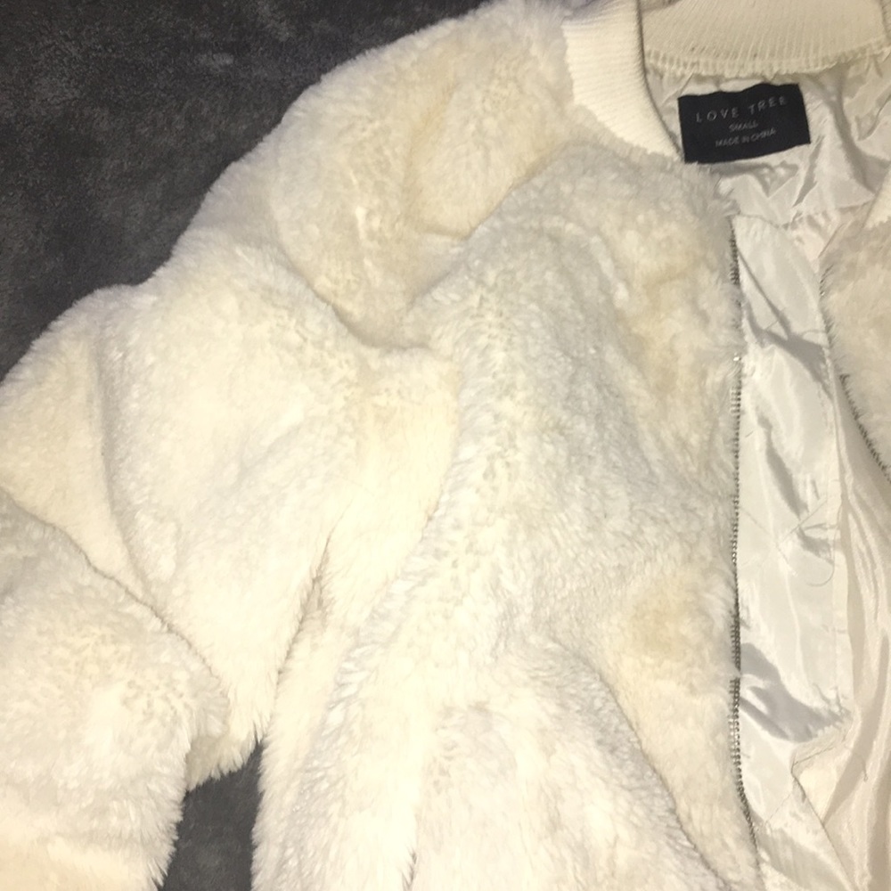 Fluffy bomber jacket